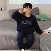 Pijamas de otoño e invierno para niños, ropa de franela gruesa para niñas y bebés, ropa de casa con dibujos animados para estudiantes de primaria.