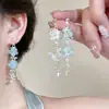 Hermosos Pendientes de Borla de Flor para Mujer, Pendientes Estilo Super Hada Viaje a la Costa Vacaciones, Pendientes Elegantes de Moda para Rostros Cuadrados y Redondos