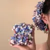 Accesorio para el Cabello del Evento Nocturno de Liu Yifei, Pasador de Flor Artificial de Gipsofila, Flor para el Cabello de Vestido Estilo Pintura al Óleo de Princesa de Castillo