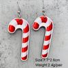 Pendientes Navideños Nuevos Transfronterizos Hombre de Jengibre Árbol de Navidad Forma de Caramelo Pendientes de Madera Navideños