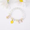 Pulseira de Cristal Cão Canela Ins para Meninas Sanrio Casal Cristal Cristal Rosa Pulseira Floral Estudante Melhor Amigo Presente