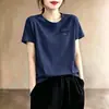 Camiseta de Verano Nueva de Manga Corta para Mujer de Comercio Exterior Transfronterizo, Morado Taro de Moda, Hombro Normal, Estampado de Corazón, Moda Elegante y Juvenil