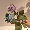 Flores Artificiais de Alta Qualidade, Decoração de Interiores Estilo Europeu, Arranjos Florais para Casamento, Rosas com Borda Queimada, Venda Direta da Fábrica, Rosas Corais
