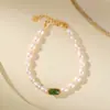 Yuebao Jewelry Plata de Ley S925 Chapado en Oro Jade Hetian Jaspe Perla de Agua Dulce Silla Versátil Lujoso Accesible Pulsera de Gama Alta