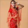 Diadema de Velos de Danza India para Adultos Pañuelo de Cabeza para Danza del Vientre Velo de Malla Tocado para Disfraz de Espectáculo Borla