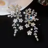 Pendientes de Borla de Diamante Floral Siciliano, Tachuelas Artísticas de Lujo Ligero de Nicho, Accesorios para Orejas Suaves, a la Moda y Elegantes