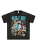 Camiseta de Manga Curta Estampada Hip-hop Retrô Transfronteiriça Mike Miller MacMiller Moletom com Capuz Gola Redonda Versátil High Street