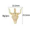 Novo Pingente Flor de Zircônia Banhado a Ouro Cobre Letra Touro Simples Versátil Acessórios para Pingente de Pulseira Colar DIY