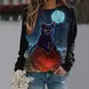 Comércio exterior transfronteiriço suéter de Natal novo gola redonda casual impressão 3D Papai Noel namorados Europa e Estados Unidos quente
