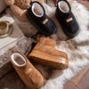 Nuevos Zapatos de Algodón de Caña Alta 2025 para Mujer, Ropa Exterior de Otoño e Invierno, Botas Pan de Jengibre Retro, Botas de Algodón Cálido con Felpa Todo Incluido de Gamuza para Mujer