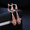 Pendientes de encaje hueco retro europeos y americanos para mujer, pendientes de oro real chapados en cobre con forma de gota de agua, joyería explosiva transfronteriza al por mayor