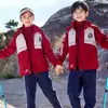 Uniforme escolar de primaria chaqueta gruesa traje de uniforme de clase para niños ropa deportiva traje de tres piezas jardín de infancia ropa de jardín otoño e invierno