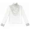 Top de manga larga suelto con cuello alto a medio y adornos de pedrería, nuevo para otoño e invierno, adelgazante y que realza la figura, para mujeres de mediana edad y mayores