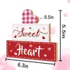 Adornos de Corazón de Madera con Letras para el Día de San Valentín Transfronterizo Decoración de Fiesta Navideña para el Hogar Adornos de Mesa Artesanía de Madera