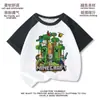 Camiseta de Manga Corta Infantil Co-Branded de Minecraft para Niños Creeper Ropa Periférica de Verano para Niños