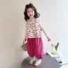 Conjunto de Ropa Nuevo Lindo para Niñas Verano 2026, Pantalones de Pierna Ancha para Bebé Niña, Chaleco con Lazo para Niños, Ropa de Verano de Moda
