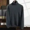 Cuello Alto Cachemir 2026 Otoño e Invierno Nuevo Hombres Liso Engrosado Tejido Camiseta Base Estilo Coreano Manga Larga Suéter de Lana