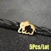 5 Peças/Pacote Transfronteiriço Novo Simples Pingente Elefante Mãe Bebê Aço Inoxidável Animal Pequeno Fofo Acessórios DIY