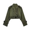 Venta al por mayor Y2K2023 primavera nuevo estilo europeo y americano mujer corte corto cortavientos con cinturón abrigo chaqueta femenina B62529