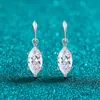 Pendientes de botón de plata pura S925 con moissanita Xindeyi para mujer, Pendientes colgantes simples de marquesita, Pendientes versátiles de moda de lujo ligero