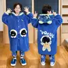 Bata de Invierno para Niños 2025 Terciopelo Niños Pijama Grueso Jacquard Set Pijamas de Dibujos Animados Terciopelo Corto Niños Grandes Set