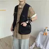 Chaleco de trabajo americano retro ameikaji japonés con múltiples bolsillos chaqueta chaleco estilo Hong Kong para estudiantes Hombres