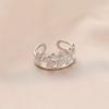 Moda europea y americana personalidad ajustable amor acero inoxidable anillo abierto simple pluma hojas anillo en forma de corazón joyería