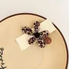 Presilha de cabelo com estampa de leopardo e flores de miçangas para mulheres, presilha lateral, presilha para franja da testa, novo estilo 2026, acessório de cabelo para fios soltos