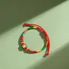 Pulsera de Hilo Ajustable de Cinco Colores con Colgante de Borla Pequeña de Zongzi para el Festival del Bote del Dragón, Hilo Rojo Hecho a Mano DIY al por Mayor