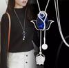 Cadena Larga de Suéter Soul Lighthouse Casual Moda para Mujer Más Fácil de Combinar Otoño e Invierno Collar Largo Borla Colgante para Ropa Accesorios