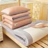 Conjunto de seis peças de roupa de cama de algodão para dormitório universitário, lençóis de algodão puro, colcha, capa de edredom de algodão, lençol com elástico, conjunto de três peças de roupa de cama