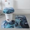 Nuevo Tapete para Inodoro con Estampado de Animales y Flores de Dibujos Animados 3D Tapete para Baño del Hogar Alfombra para Piso Juego de Tres Piezas