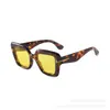Letra T Nuevo Marco Cuadrado Grande Europeo y Americano Color Carey Leopardo Gafas de Sol Retro Moda Femenina Fotografías Callejeras Gafas de Sol Retro
