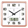 Reloj de Pared Cuadrado para Sala de Estar Silencioso Reloj Electrónico Moderno Casual de Moda Calendario Doméstico Creativo Reloj de Cuarzo