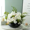 Flores Estilo Pintura al Óleo Americana Retro, Flores Artificiales, Mesa de Comedor de Sala de Estar de Lujo Ligero, Mesa de Café de Recibidor, Adornos Decorativos de Caligrafía