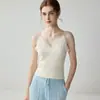 Nova coleção outono e inverno: suéter feminino de cashmere puro, top de malha, camisola delicada com decote em V, camisola de renda francesa, quente e que valoriza a silhueta