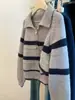 Suéter Rayado Estilo Coreano Súper Atractivo para Mujer 2026 Nuevo Cardigan de Punto Otoño/Invierno Top Coreano Dongdaemun Ropa Exterior