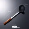 Juego de Espátula y Cuchara de Cocina de Acero Inoxidable 304 con Silicona, Resistente a Altas Temperaturas con Mango de Madera, Espátula y Cuchara para Sopa Antiadherentes para Uso Doméstico