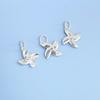 Colgante Versátil Fresco en Forma de Cometa de Plata Pura 999 con Pedrería, Pequeño Accesorio para Pulsera de Cristal DIY, Colgante para Collar de Cuerda Trenzada