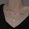 [Collar de Acero de Titanio Dorado + Color Acero] Moda de Lujo Ligero para Mujer El Más Fácil de Combinar Cadena para Clavícula Collar de Amor de Nicho de Gama Alta