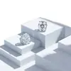 Brincos de Tarraxa em Prata de Lei S925 com Moissanite para Mulheres Ovo de Pombo Joias de Orelha de Alto Padrão Europeu Americano Cravação de Quatro Garras Atacado Transfronteiriço Europeu