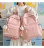 Mochila Estampada Nova Mochila Alta Aparência Mochila de Estudante Mochila de Estudante com Laço Mochila de Estudante Cor Sólida