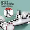 Grifo de agua caliente y fría de doble manija y doble control para pared, para baño del hogar, bañera, calentador de agua, set de ducha empotrado