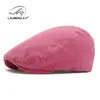 Boina de Color Caramelo Nueva de Primavera para Mujer, Gorra Simple de Algodón Retro Británica, Gorra Casual Adelantada para Hombre