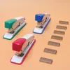 Grapadora Neutra Suministros de Oficina Grapadora Multifunción Ahorro de Esfuerzo para Estudiantes Grapadora Color Caramelo para Estudiantes