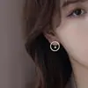 Nuevos Pendientes Redondos de Perlas de Nicho para Niñas, Estilo Coreano, Pendientes Únicos, Accesorios para Orejas al por Mayor