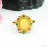 Anillo de Ámbar Natural Guan Yu Anillo de Dedo Cera de Miel Joyería Estilo Corte Fábrica Mayorista Dropshipping S3111805