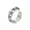 Anillo de Pentagrama de Moda Hip-Hop Anillo de Pentagrama Multifactetado Moderno Anillo Abierto Ajustable para Hombres y Mujeres