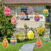 Cartel de Jardín de Pascua Transfronterizo 2027 con Huevos de Colores para Patio Exterior Fiesta Festiva Decoración de Jardín