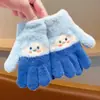 Guantes Infantiles con Dedos Separados, Guantes de Punto Estilo Coreano para Niños de Cinco Dedos, Calientes para Estudiantes de Primaria, Bebés Niños y Niñas, Ciclismo de Invierno